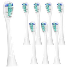 필립스 소닉케어 HX3/HX6/HX9 시리즈 전동칫솔용 호환 교체용 헤드, 8개, White, YH738
