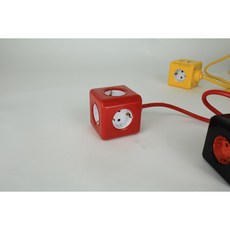 파워아트큐브V1 선있는 5구 고용량 디자인멀티탭, 1개, 레드, 1.5m