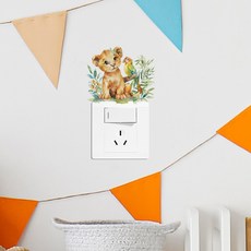 Wall Art 開關裝飾貼 動物可愛壁貼, 04,滿百元出貨, 款式:04