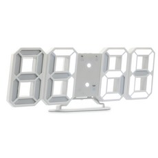 eCLART 無噪音LED數字桌面掛鐘, 白色的