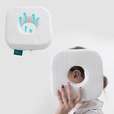 해이니 귀눌림방지 베개 구멍베개 통기성 메모리폼 기능성 귀보호 베개, 1개, 화이트