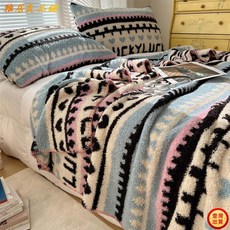 台灣出貨 A類高級感半邊絨三角針毛毯an