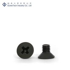 【銳禾】M4x6鍍黑鋅沉頭螺絲 十字槽皿頭螺絲 機械牙 FAM040060-CL0B-0, 1個