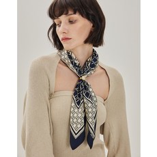 [백화점 정품] 닥스 ACC [SILK100]네이비 DD패턴 스카프 링 세트 DCSC5E270