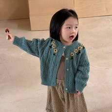 데이지자수니트가디건 26 가을 유아동 키즈 어린이 카디건