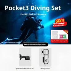 DJI OSMO Pocket 3 방수 케이스 45M 수중 다이빙 하우징 커버 셀카봉 플로트 로드 UV 체스트 스트랩 액세서, 04 standard dive case