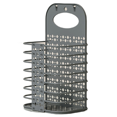 엠토이 접이식 벽걸이형 다용도 빨래 수납 바구니, 그레이