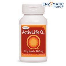ENZYMATIC THERAPY 活躍的壽命Q10泛醇100mg軟凝膠, 1罐, 30顆