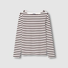 JAJU 여 코튼 스트레치 보트넥 긴팔 티셔츠 J115401004072 531365