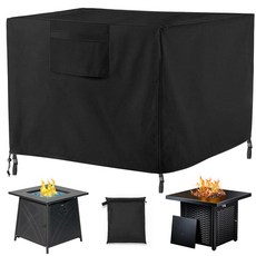 에어 벤트와 손잡이가 있는 화덕 커버 정사각형 길이 71.1cm(28인치) x 너비 71.1cm(28인치) x 높이 63.5cm(25인치) 화덕 테이블 커버 내장된 버클 스, 에어 벤트와 손잡이가 있는 화덕 커버, 정사각형 길이