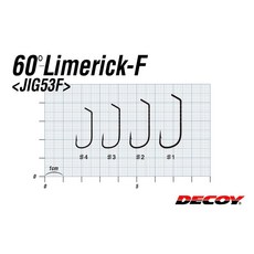 日本 decoy 直角鉤 JIG-51/52/53F 軟餌釣組鉛頭鉤, 1個, JIG-53F #2 一包9枚