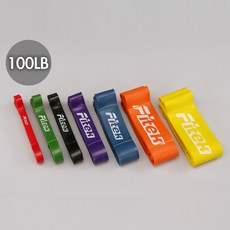 Fitek健身網 100磅黑色環狀阻力帶/環狀彈力帶/瑜珈拉力帶/健身帶，高強度橡膠材質，輕巧易攜帶，隨時隨地享受健身樂趣, 1個, 100LB黑色一條, 黑色