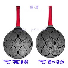 尚宏 七孔銅鑼燒模具 - 微笑烤盤 笑臉盤 動物銅鑼燒 鬆餅機適用, 1個, 無,七平面