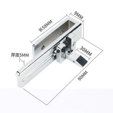 移門鎖 免打孔玻璃鎖, 加厚款亮光鎖 送安裝工具, 1個