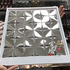 필앤스틱 벽지 스티커 메탈 모자이크 타일 거울 표면 블랙 실버 장식, 19. 48Mm silver mirror