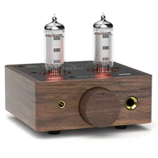 Douk Audio P5 미니 튜브 헤드폰 앰프 4.4/6.35mm 잭이 있는 데스크탑 스테레오 오디오 프리앰프, 01 Walnut Wood, 01 Walnut Wood