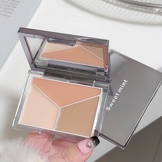 JY CHUAN 트리컬러 엘프 컨실러 팔레트 - 다크서클·주름 커버 하이라이트 올인원 자연 블렌딩, 1