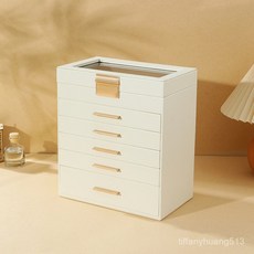 臺灣熱銷 跨境超大容量多層首飾盒防氧化項鍊飾品歐式收納盒珠寶箱高檔精緻, 黑色,25*15*29, 1個