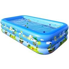 兒童充氣泳池 250 公分 超大家庭號 夏日戲水游泳池, 1個, 150公分印花泳池