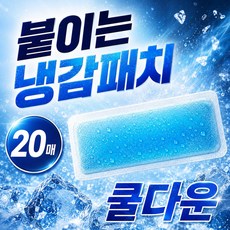 붙이는 아이스 쿨패치 20매 여름 골프 야외 작업 냉각 쿨링시트 쿨팩 냉감패치, 20개
