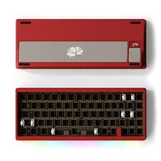 Nut65 베어본 KIT 풀알루미늄 볼캐치 마그네틱 커넥터 유무선 3모드 기계식키보드, 레드