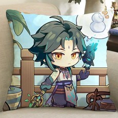 원신 샤오 봉제 인형 베개 골드록 인형 수호 야샤 장군 애니메이션/2D 베개, 16