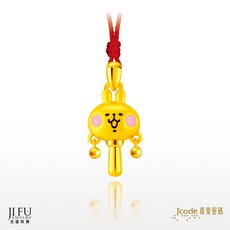 吉富珠寶 Jcode 真愛密碼 卡娜赫拉的小動物 手鼓粉紅兔兔 黃金墜子, 1個