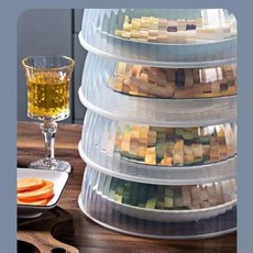 無品牌 廚房保溫菜罩 可摺疊蓋菜罩 餐桌罩 防塵罩, 1個, 食品級pp5材質-可微波爐使用,一層 洗蓋皆可 多功能