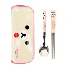 슬림 핑크 얼굴 무늬 휴대용 수저 케이스 보관함 986000ea (개), 본상품
