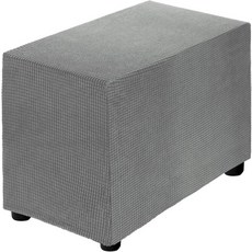 uxcell 스트레치 오스만 커버 직사각형 오버사이즈 사각형 슬립커버 발 의자를 위한 신축성 있는 거실 침실 핏 길이 50-76cm 20-30인치 작고 밝은 회색, Fit Length 50-76cm, Dark Curry