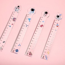 귀여운 우주 비행사 투명 15cm 자 mi-25KbI
