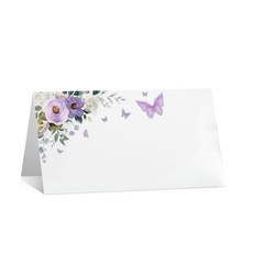 粉紫色氛圍邀請函蝴蝶水彩小卡片 小巧便攜ins風創意卡, 【1包10片】, 1個