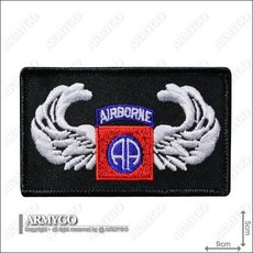 【ARMYGO】美軍82空降師方型章，精緻模型配件，軍事收藏首選，展現部隊榮耀, 1個, 不車魔鬼氈