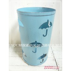 House傢飾 作舊復古 Loft 工業風 簍空雨傘造型傘架 傘桶 (藍) 限量款, 1個, 藍