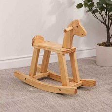 나무 흔들말 원목 목마 흔들의자 트로이 시소 말모양, 바니쉬 컬러 S, 1개