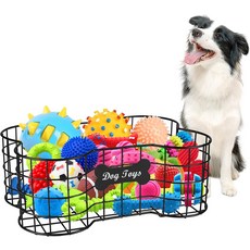 두임복 강아지 장난감 바구니 거실용 대형 수납함 금속 애완동물 철제 디자인의 손잡이가 있는 스타일리시한 수납 정리함 튼튼한