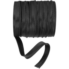 옐락시 맥시 배관 바이어스 테이프 재봉 의류 웨빙 트리밍 공예 장식용 코드 새틴 바인딩 립 트림이 장착된 5야드 트림 - 블랙, Black, 1