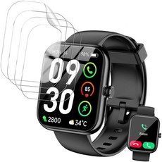 4개입 화면 보호필름 BOOOMIC IDW25 스마트워치 1.83인치 소프트 TPU 지문 방지 고화질 선명도 기포 없음 긁힘 방수 및 방유, 4개입 화면 보호필름 BOOOMIC IDW25 스마트워