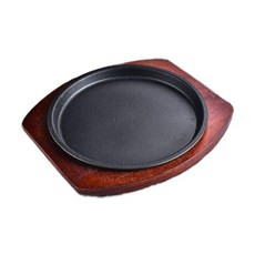 스테이크 무쇠 주물팬 웰빙 그릇 콘치즈 볶음밥 큰 무쇠팬 사각 스테이크팬 철판레드우드, A. 19 표준 레드우드 철판, 1개, 1cm