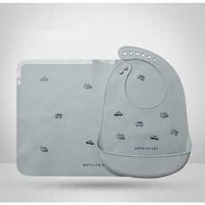 【台灣現貨】硅膠兒童餐墊 防水防油隔熱矽膠餐墊 兒童餐桌墊 寶寶吃飯墊 防污墊, 小汽車（兜+平墊）, 1個