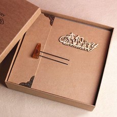 復古個性牛角扣手工相冊 粘貼式情侶紀念冊, 我們的故事小號,相冊禮盒免費10張照片, 1個