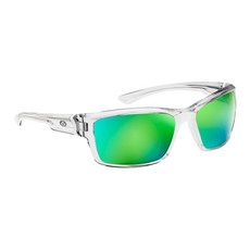 Flying Fisherman Cove 직사각형 편광 선글라스 크리스탈 프레임/앰버 그린 미러 렌즈 미디엄 크리스탈 프레임/앰버 그린 미러 렌즈