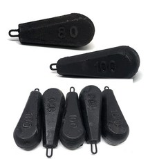 꼴통낚시 눈물형 고리추 갑오징어 선상 쭈꾸미 한치 봉돌 80호 100호, 1봉