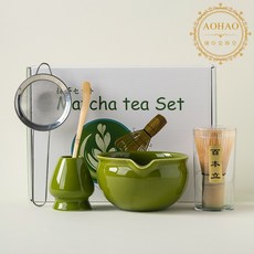AOHAO 연한 색 차선 5PCS 세트 MATCHA WHISK, 6세트, 그린