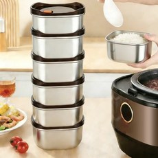 Fanobo 스텐 진공 밀폐 용기 세트, 6개, 원색 450ml