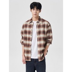 에잇세컨즈 8SECONDS 플란넬 체크 오버핏 셔츠 브라운 424964LY7D 140443