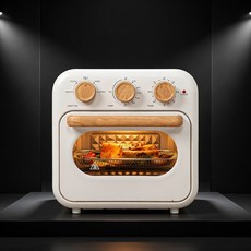 에어프라이어 오븐 18L 우드 감성 대용량 스텐 바스켓 내부투명 다이얼식 타이머 온도조절 냉동 피자 치킨 통삼겹 굽기 군고구마 베이킹 홈카페 신혼 가전 집들이, 02_다이얼 BR-AF155M, 다이얼