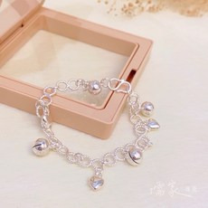 儒家寶寶 彌月銀飾 愛心鈴鐺手鍊 大童款 純銀925手鐲/手鍊 彌月 飾品 手鏈 銀鍊 銀鐲 滿月禮 週歲