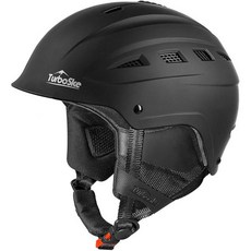 터보스케 스키 헬멧 스노보드 스노우 스포츠 남성 여성 청소년용 오디오 호환, L (23.25"-24" / 59-61cm), Matte Black, L (23.25"-24" / 59-61cm), 무광 검정