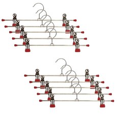Mawa by Reston Lloyd Style K/40D 공간 절약형 논슬립 옷걸이 바지 및 스커트용 클립 2개 포함 10개 세트 40cm(15 3/4인치) L 블랙, 레드